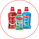 Colgate Mundspülungen Max White, Total 12H Schutz & Plax – für frischen Atem & umfassende Zahnhygiene. Link zu Colgate Markenseite/Mundspülung.